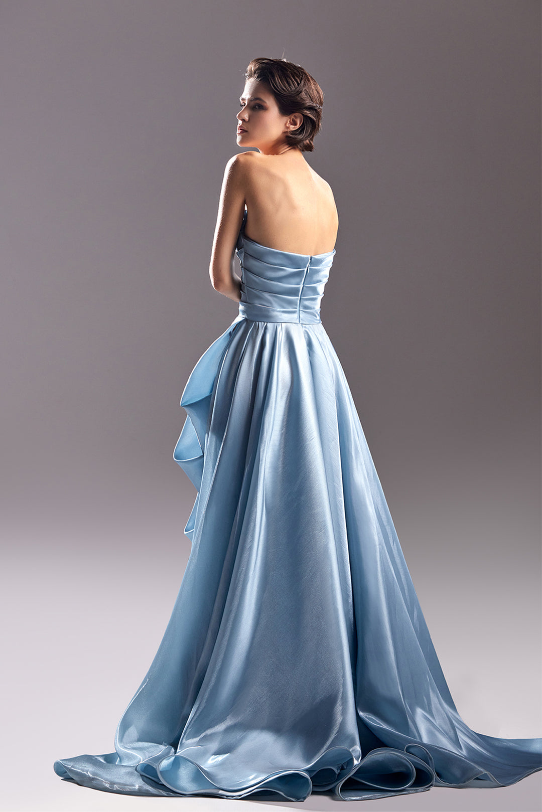 Strapless Organdie A-line Dress