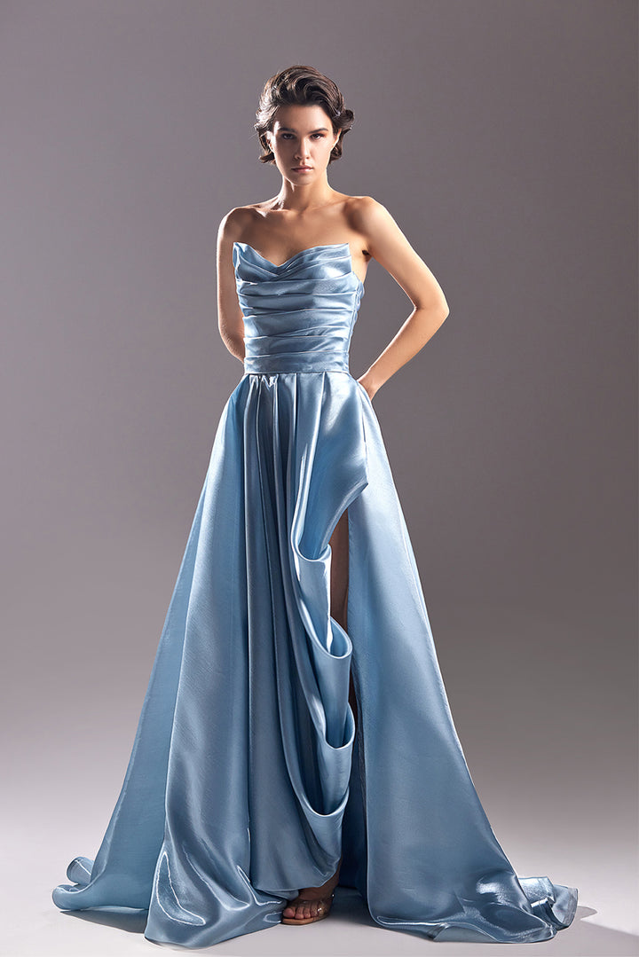 Strapless Organdie A-line Dress