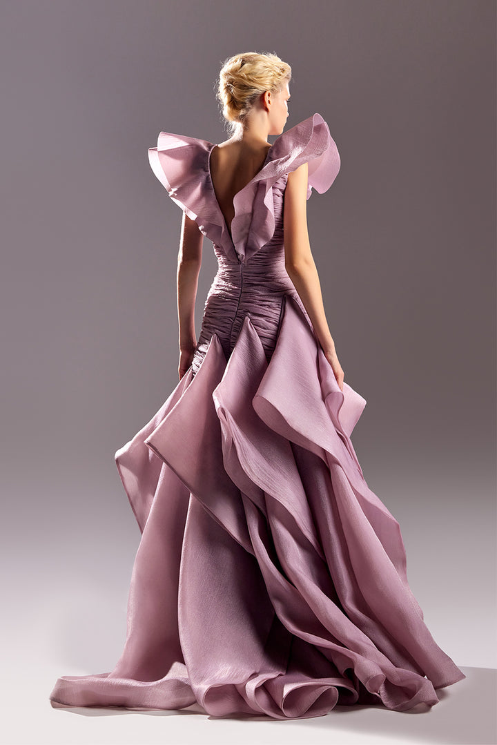 Organza Voluminous Dress with Ruffles