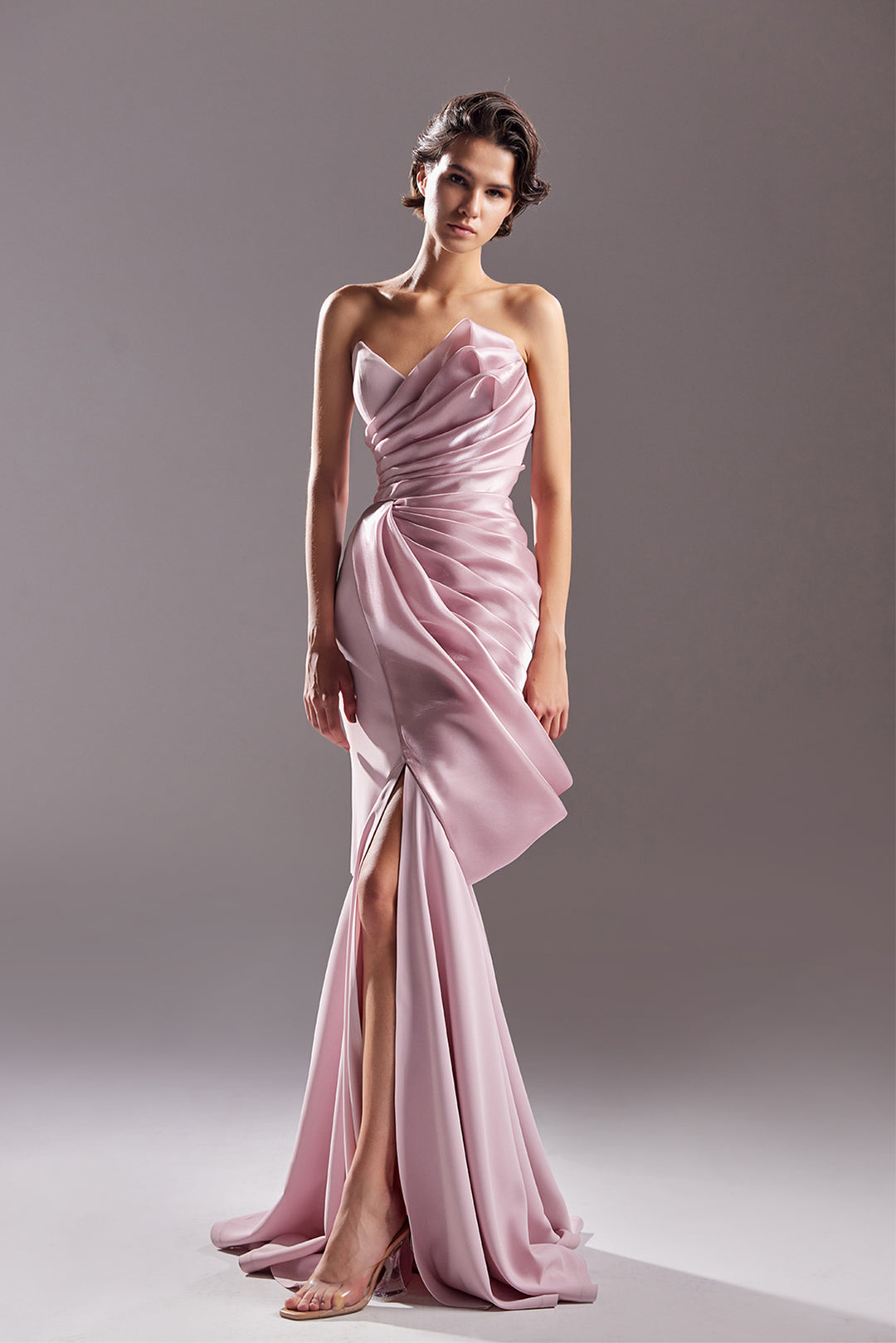 Strapless Mermaid Draped Dress