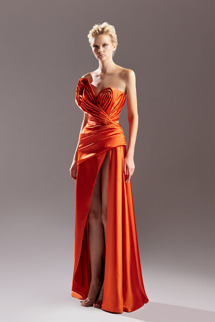 Strapless Satin Dress