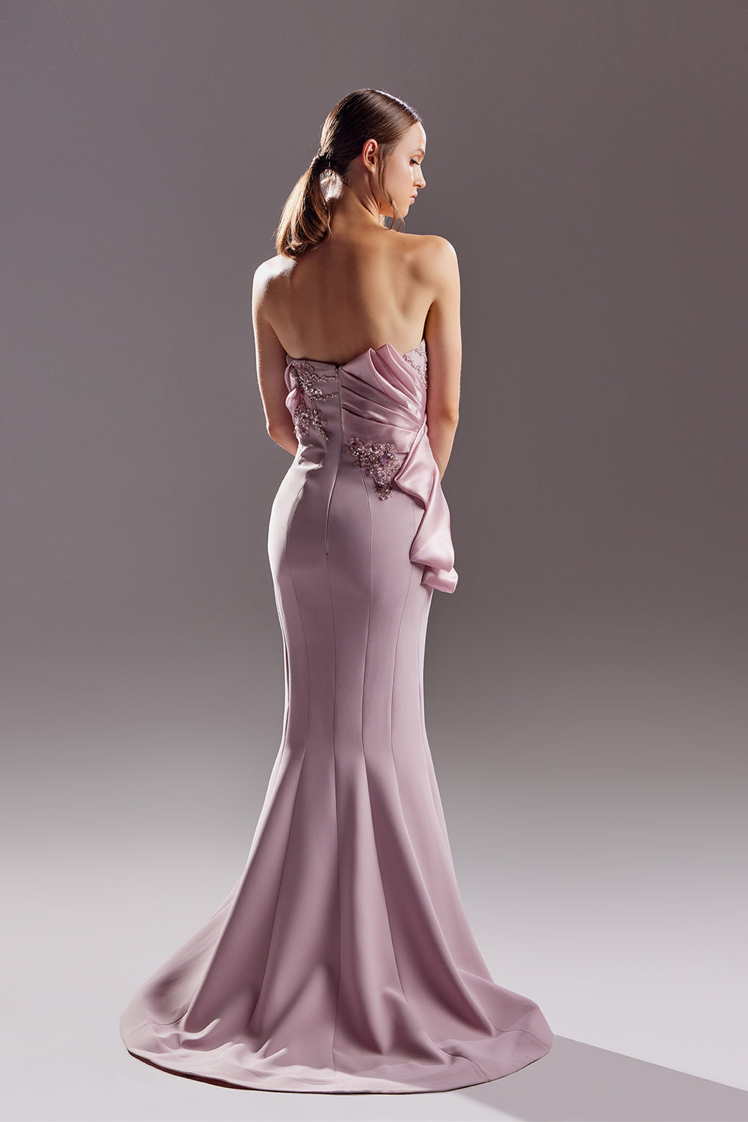 Strapless Mermaid Dress with Organdie