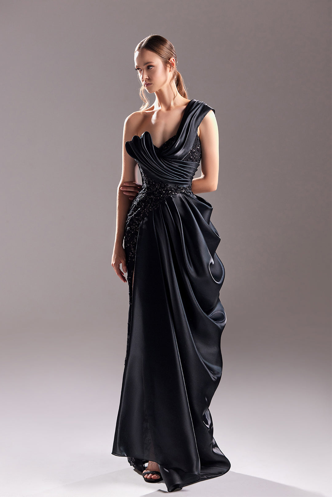 lacey sequin dress Black Short Sleeve Lace Sequin Formal Evening Dress