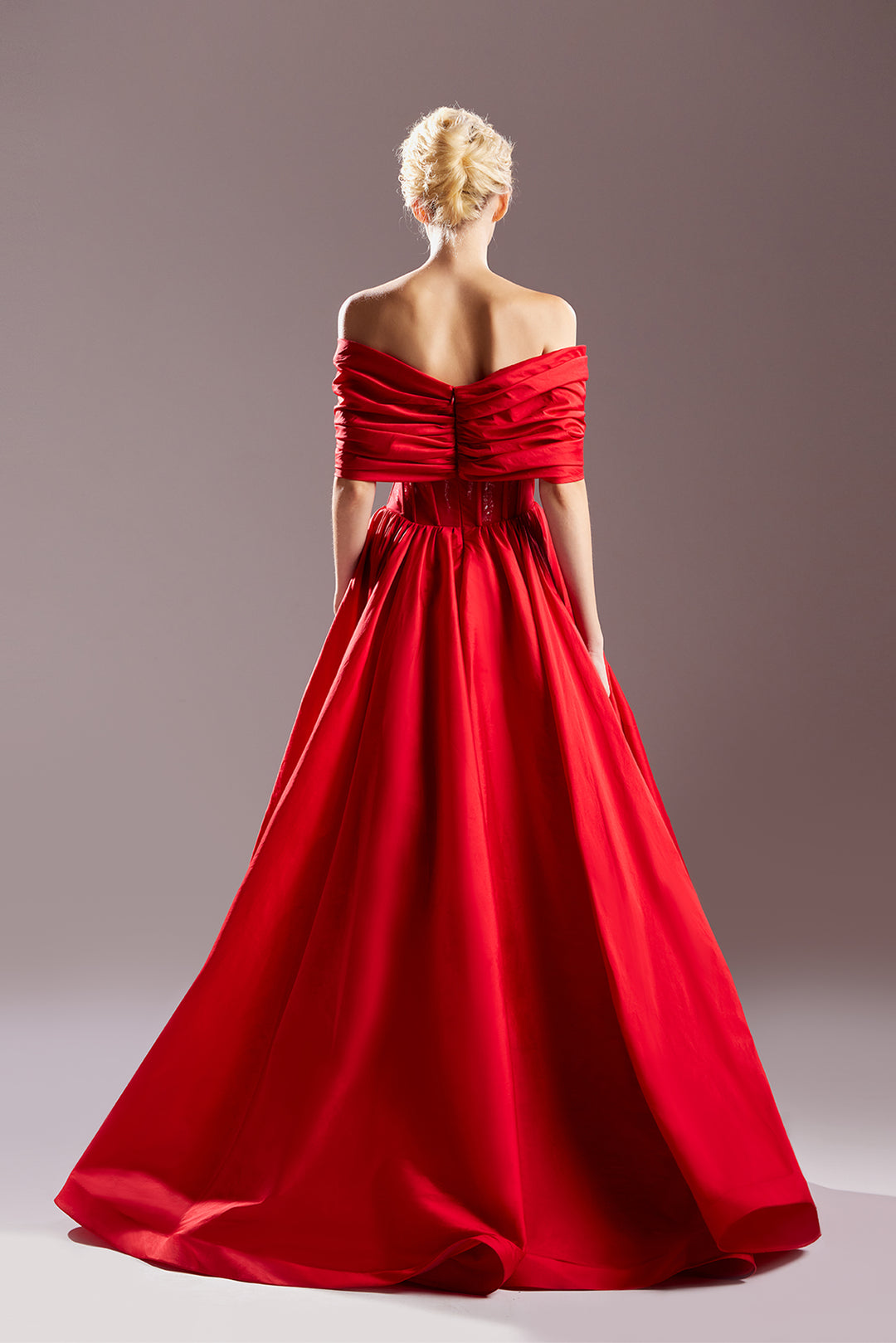 Off-The-Shoulder Taffeta Dress