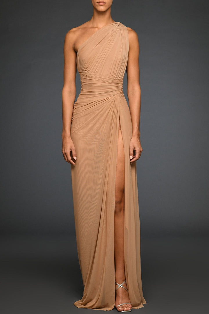 One-Shoulder Fitted Tulle Dress