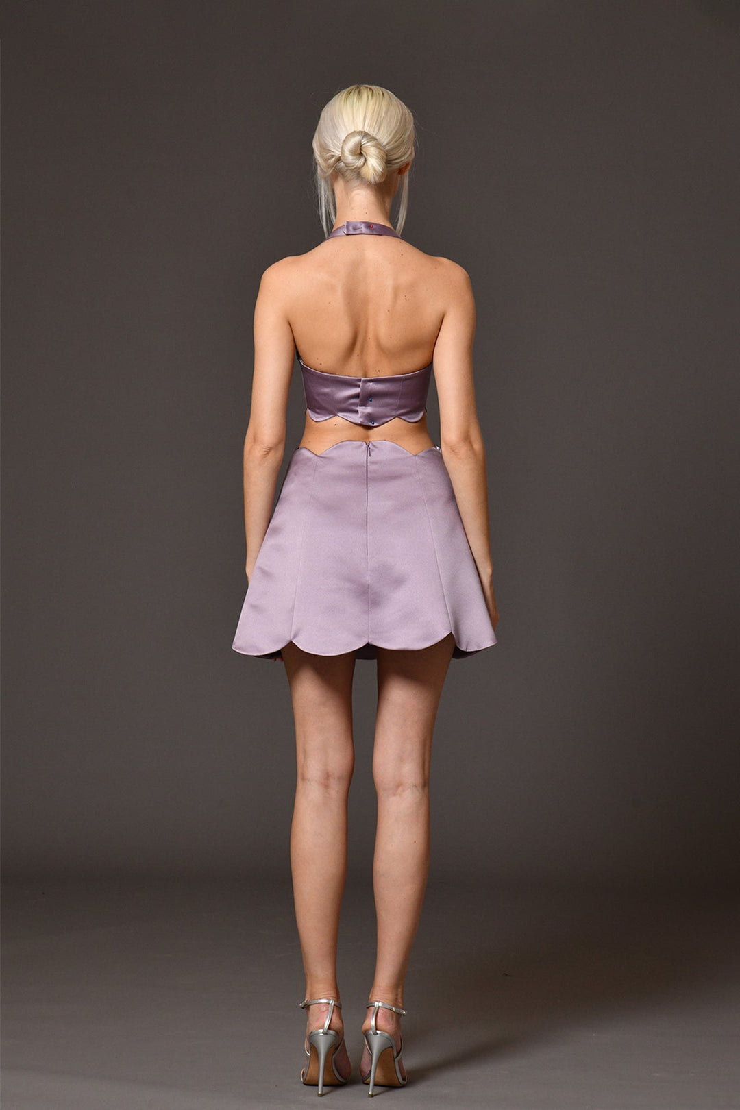 Silk Satin Radzimir Crop top and Short Skirt
