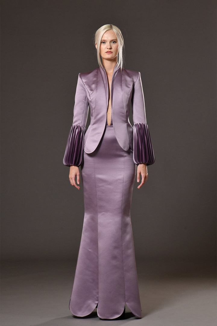 Silk Satin Mermaid Dress and Blazer