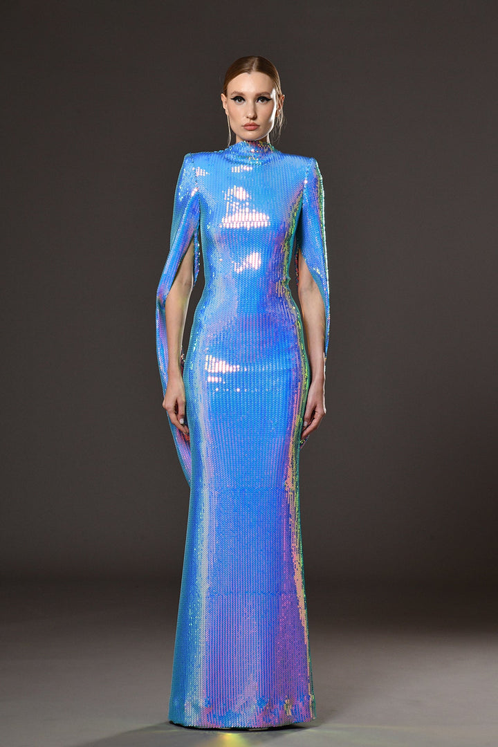 Holographic Sequined Mermaid Dress