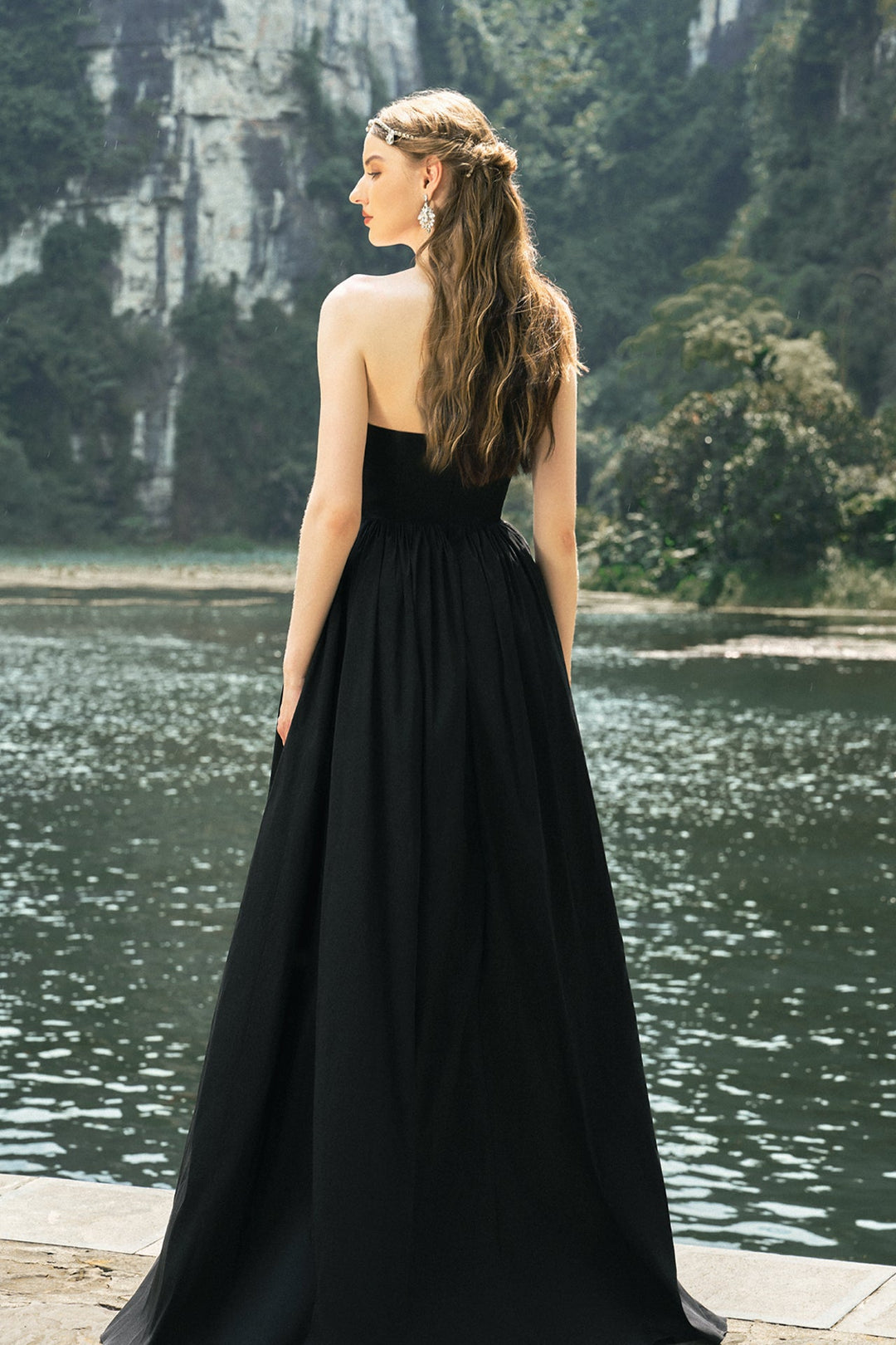 tracy prom dresses Taffeta Strapless Dress with Crystal Embroidery M.R DESIGN