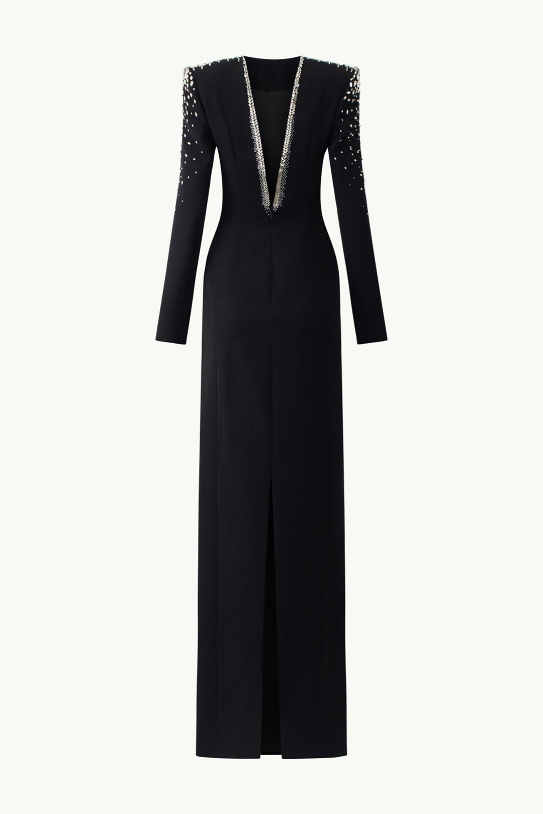Velvet Satin Long-Sleeved Dress with Embroidery M.R DESIGN Velvet Satin Long-Sleeved Dress with Embroidery M.R DESIGN