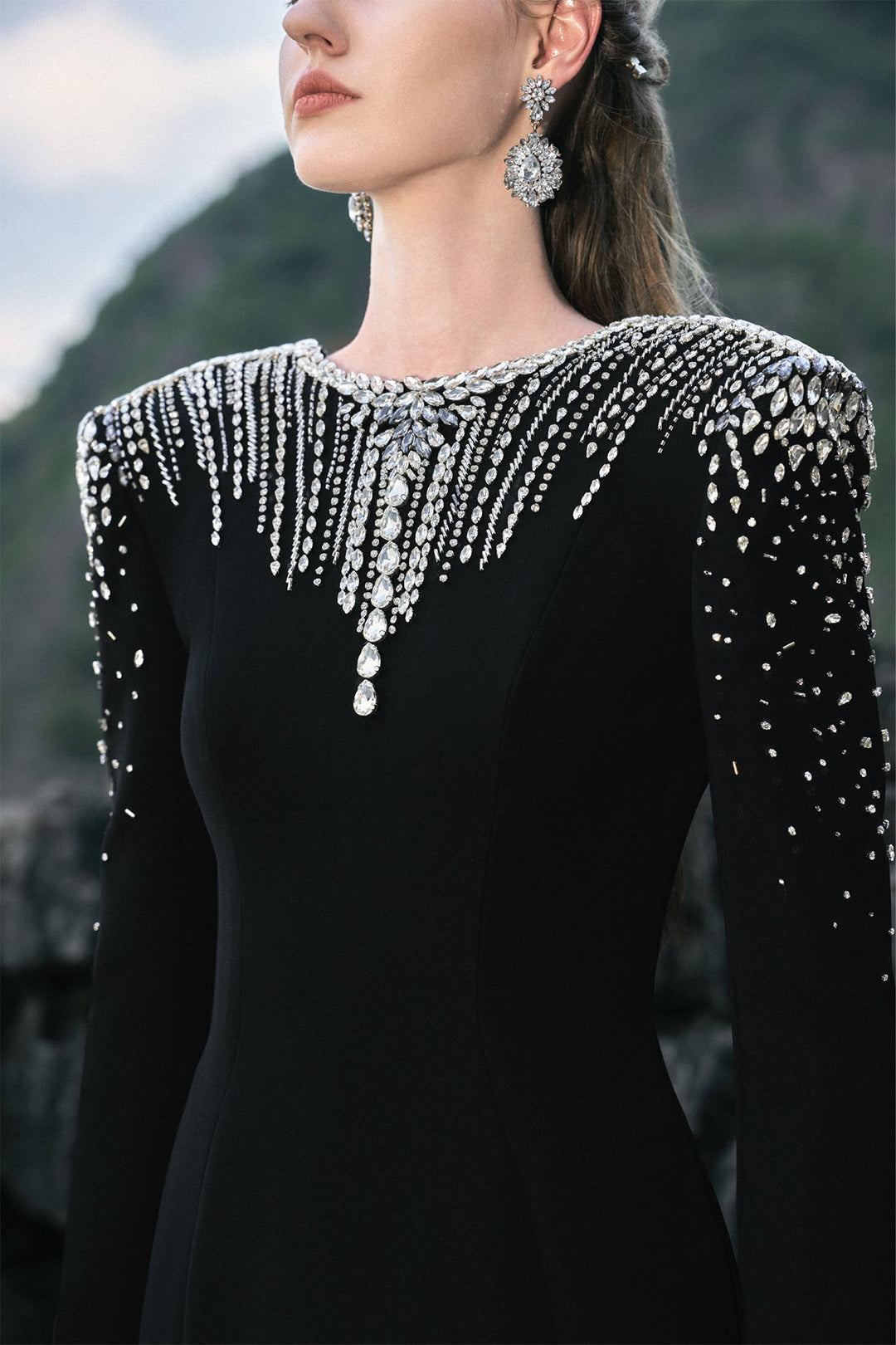 black dress with silver embroidery Touba Dress Black with Silver Muzungu Sisters UK