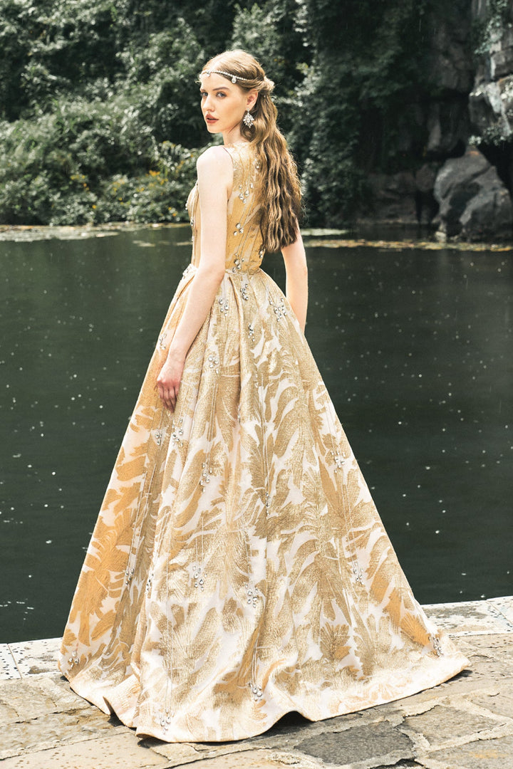 Jacquard Sleeveless Princess Dress