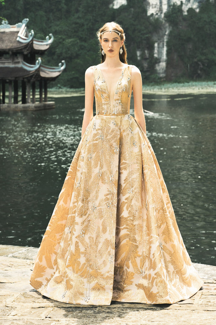 Jacquard Sleeveless Princess Dress