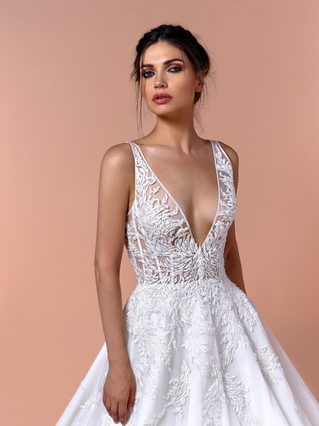 Sleeveless Princess Dress with an Embroidered Corset