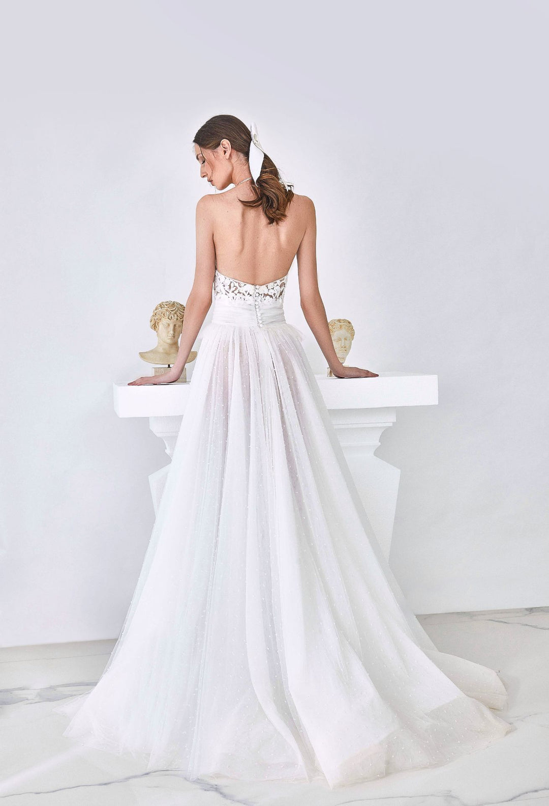 Tulle A-line Halter Neck Dress with Jacket M.R DESIGN Tulle A-line Halter Neck Dress with Jacket M.R DESIGN