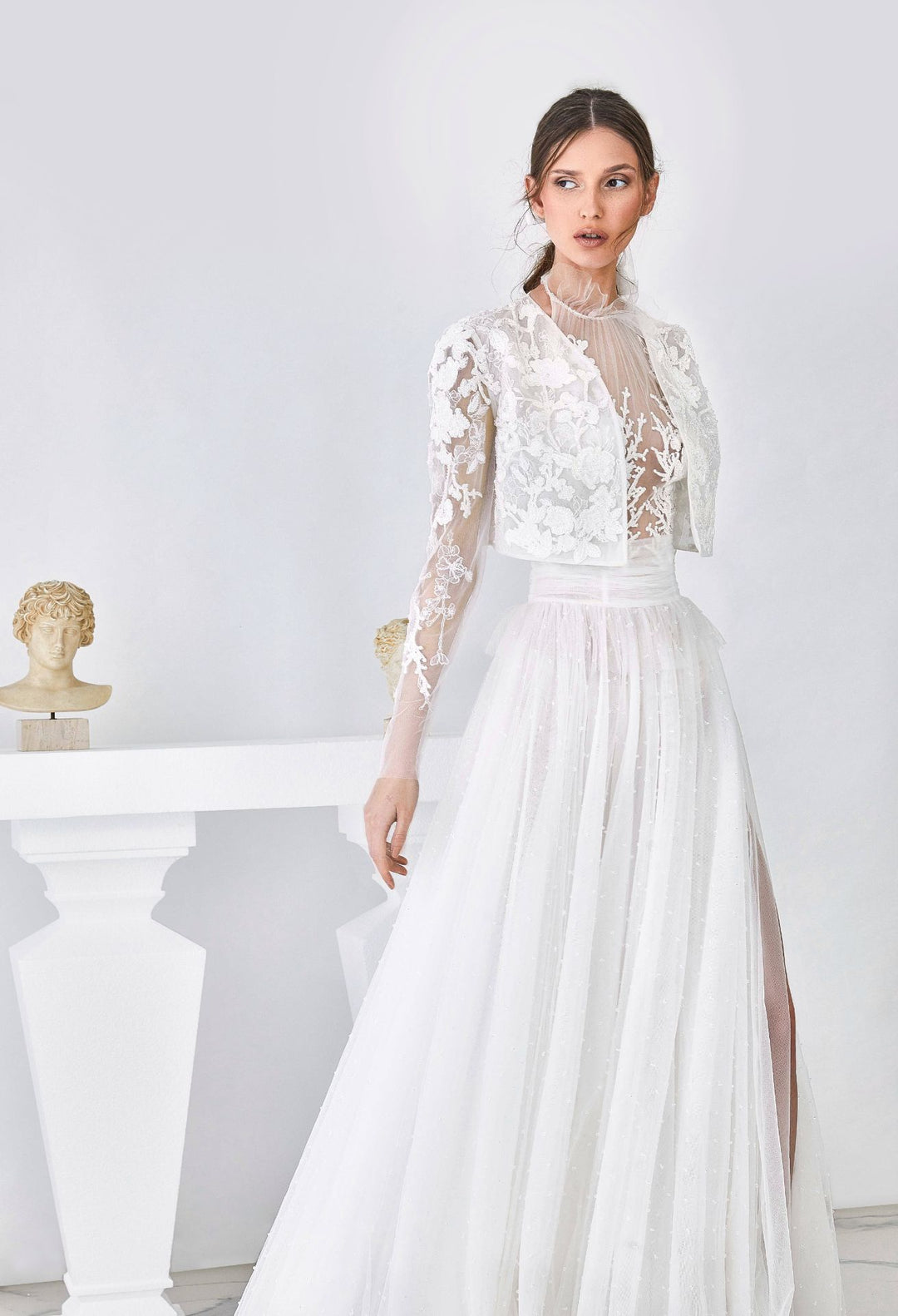 Tulle A-line Halter Neck Dress with Jacket M.R DESIGN Tulle A-line Halter Neck Dress with Jacket M.R DESIGN