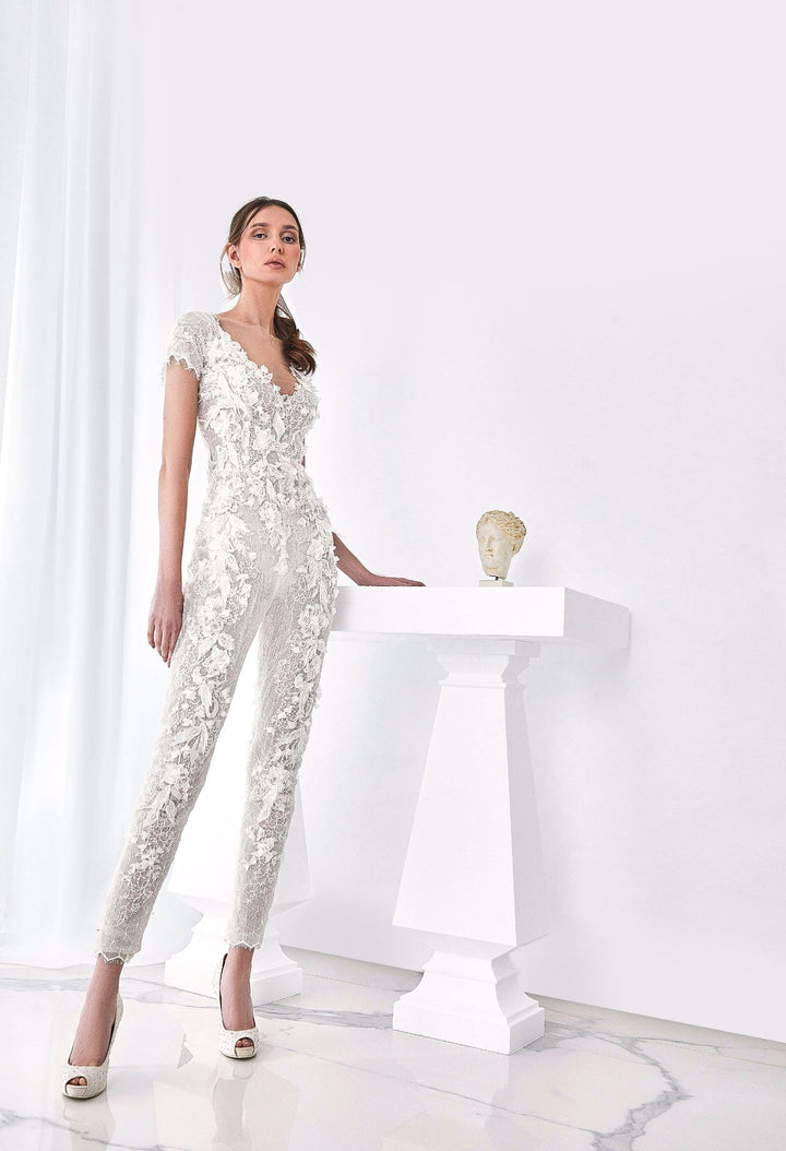 Embroidered Lace Fitted Jumpsuit