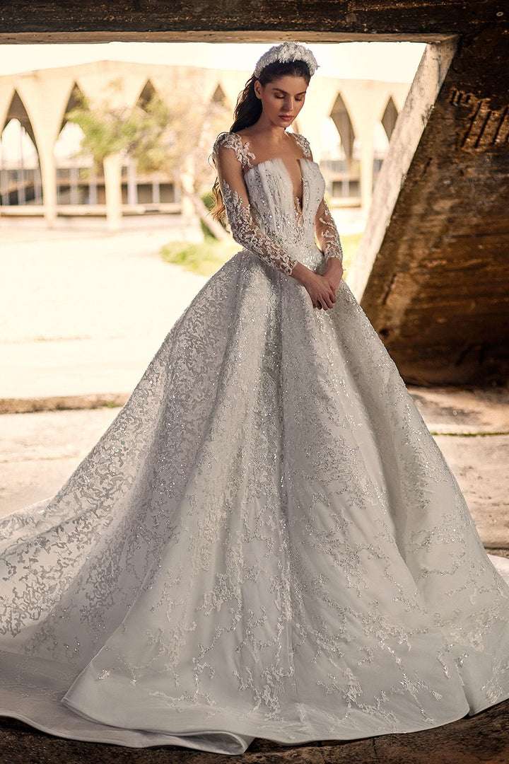 Long-Sleeved Embroidered Princess Dress