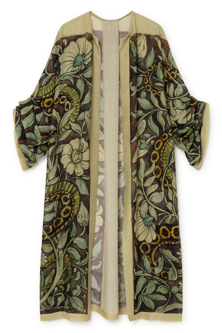 Printed Shirt Dress with Kaftan